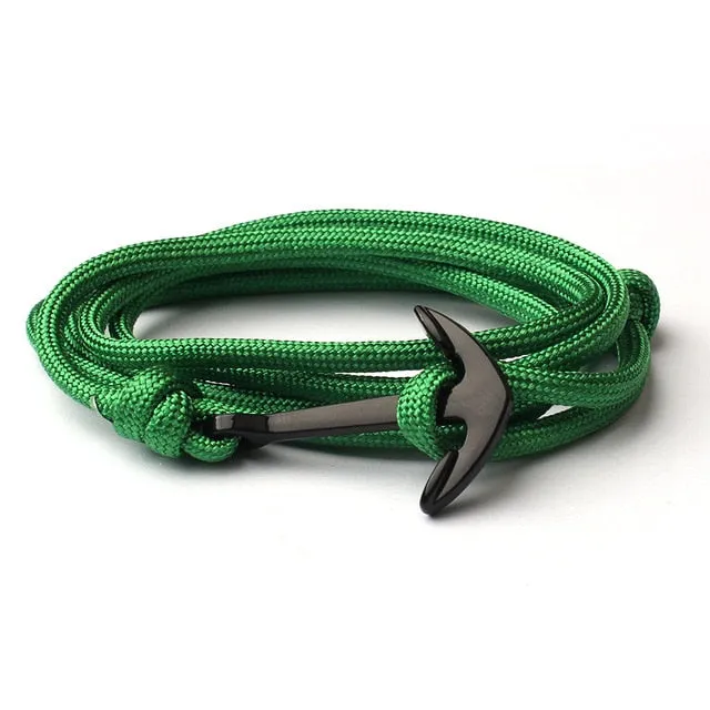 New Fashion Bracelet For Men  Anchor Hand-woven Multi-layer Rope Charm Bracelet for men Jewelry