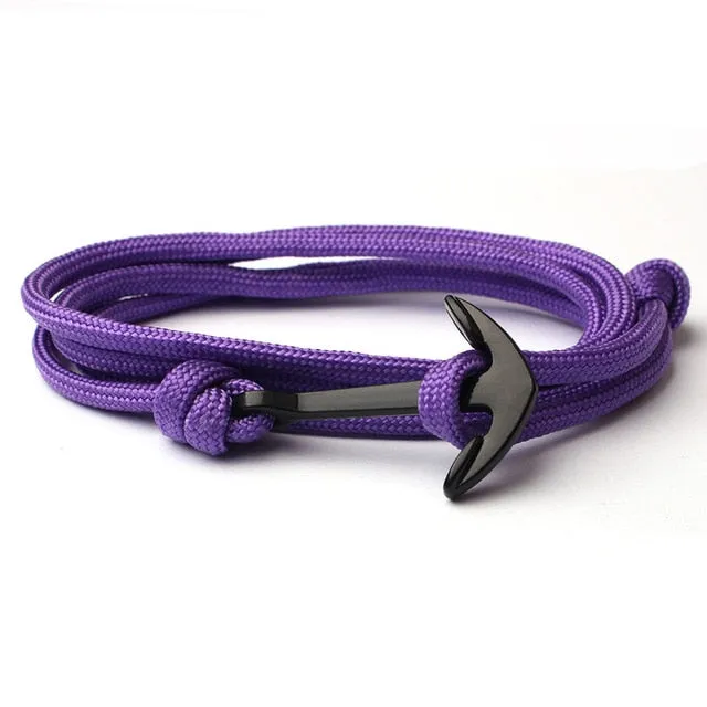 New Fashion Bracelet For Men  Anchor Hand-woven Multi-layer Rope Charm Bracelet for men Jewelry