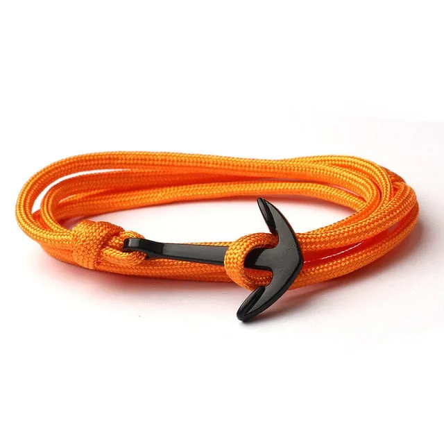 New Fashion Bracelet For Men  Anchor Hand-woven Multi-layer Rope Charm Bracelet for men Jewelry