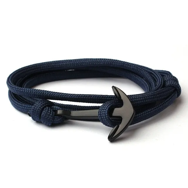 New Fashion Bracelet For Men  Anchor Hand-woven Multi-layer Rope Charm Bracelet for men Jewelry