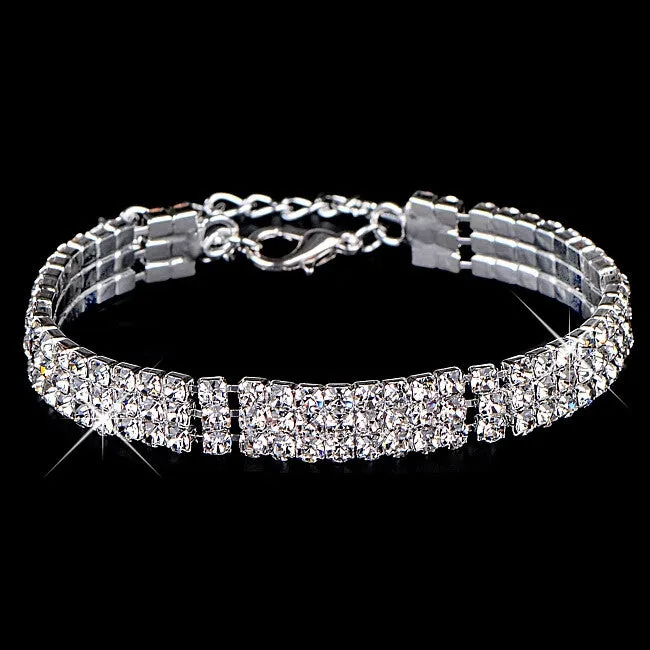 New hot sell gold / silver plated Austrian crystal brand jewelry Multi-chain rhinestone bracelet women wedding Jewellry