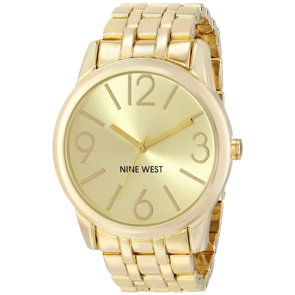 Nine West Women's NW 1578CHGB Champagne Dial Gold-Tone Bracelet Watch