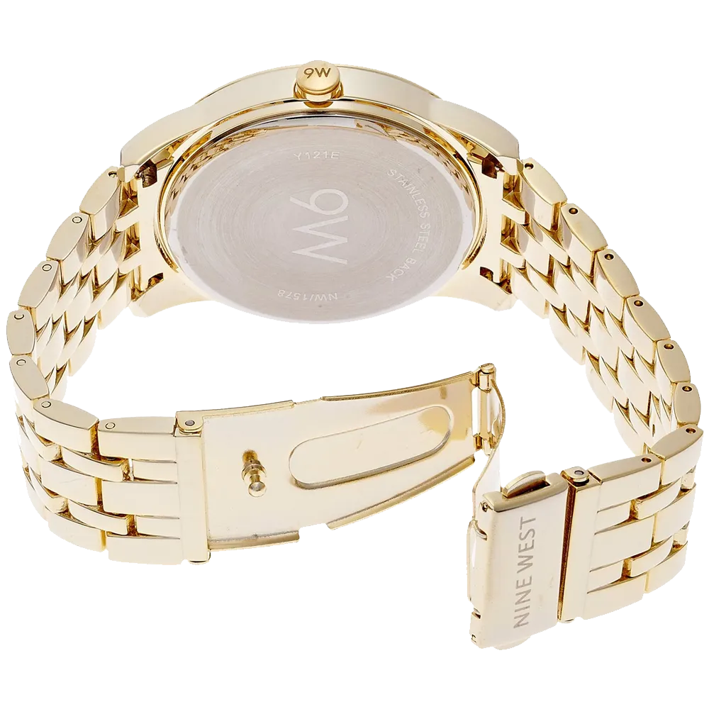 Nine West Women's NW 1578CHGB Champagne Dial Gold-Tone Bracelet Watch