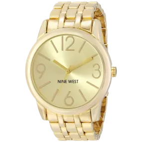 Nine West Women's NW 1578CHGB Champagne Dial Gold-Tone Bracelet Watch
