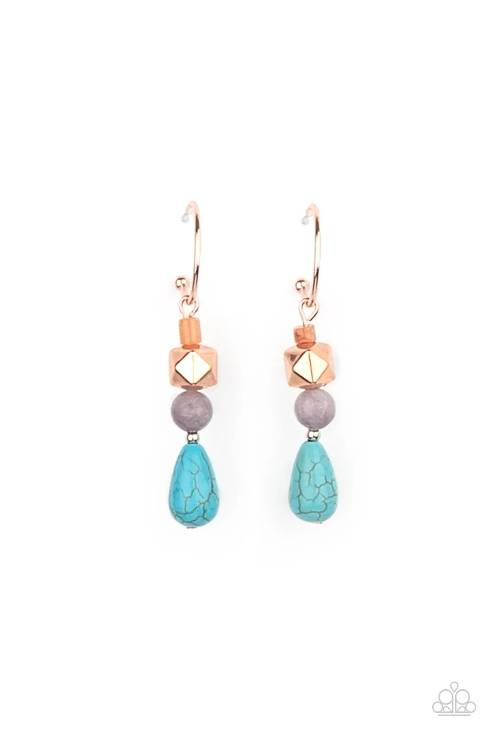 Paparazzi Boulevard Stroll Copper Post Earrings - P5HO-CPXX-128XX