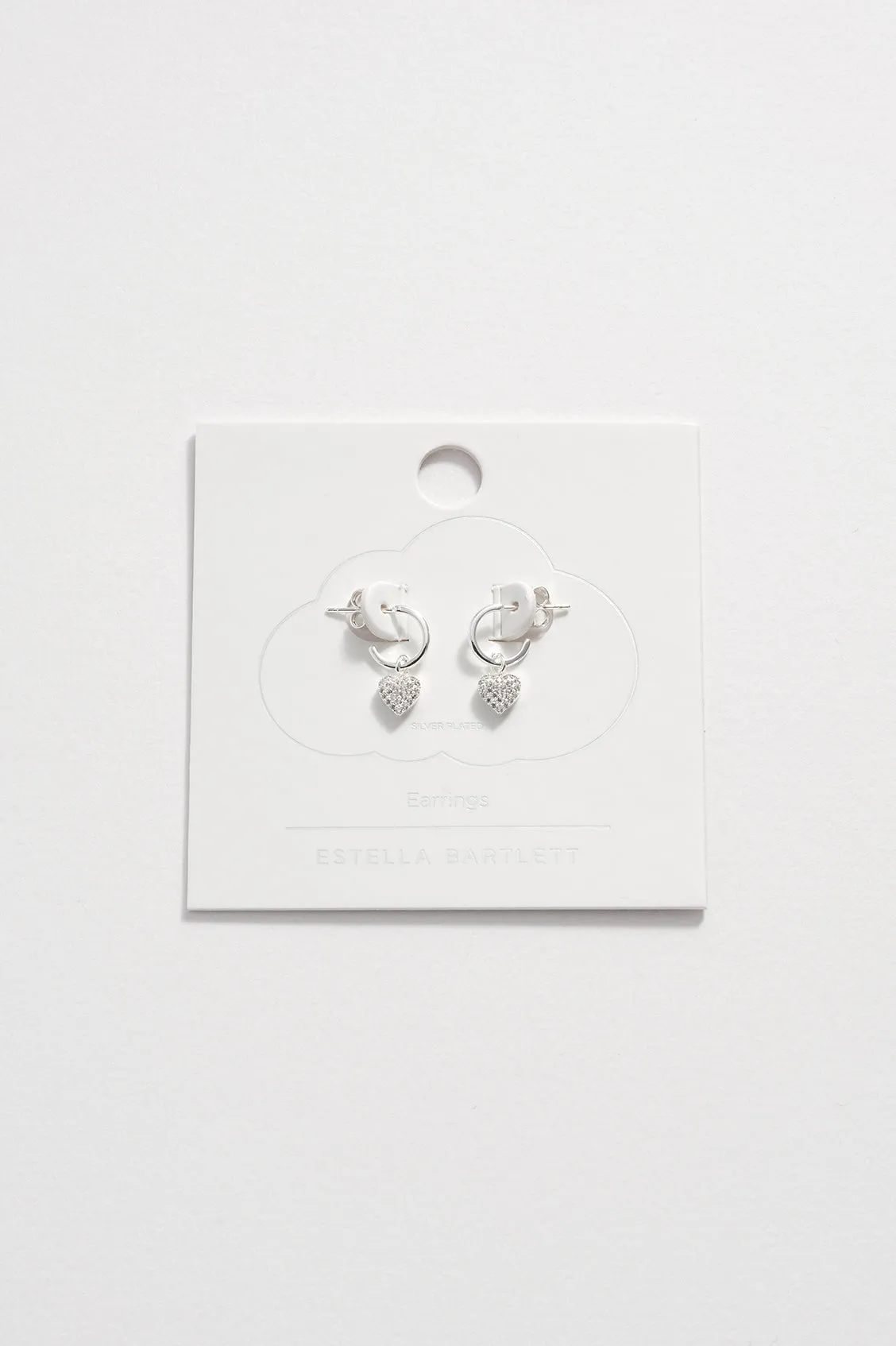 Pave Heart Drop Earrings