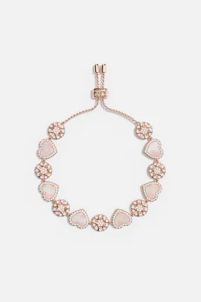 Pink Nacre Heart & Dot Adjustable bracelet
