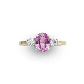 Pink Sapphire Diamond Ring