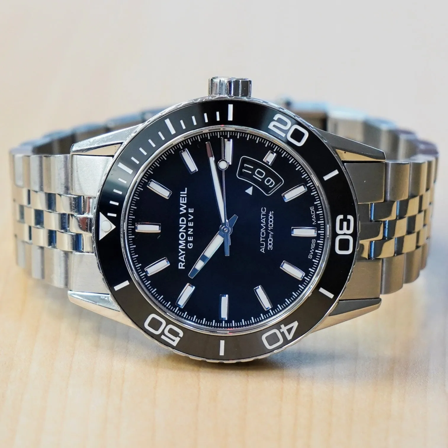 RAYMOND WEIL Men’s Freelancer Diver Watch 2760 Automatic Wristwatch Black Dial - ALL S.S.