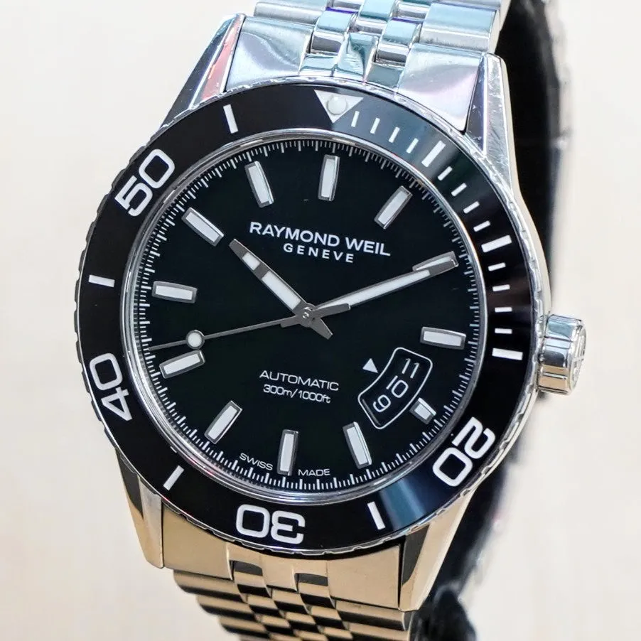 RAYMOND WEIL Men’s Freelancer Diver Watch 2760 Automatic Wristwatch Black Dial - ALL S.S.