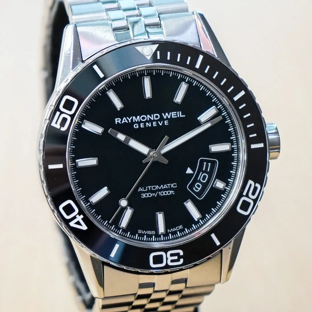 RAYMOND WEIL Men’s Freelancer Diver Watch 2760 Automatic Wristwatch Black Dial - ALL S.S.