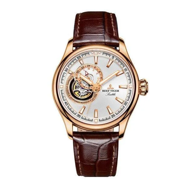 Reef Tiger/RT  Blue Tourbillon Dress Men Watches Top Brand Luxury Automatic Mechanical Watch Relogio Masculino RGA1639