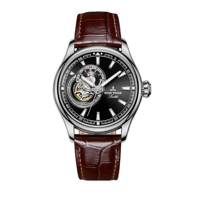 Reef Tiger/RT  Blue Tourbillon Dress Men Watches Top Brand Luxury Automatic Mechanical Watch Relogio Masculino RGA1639
