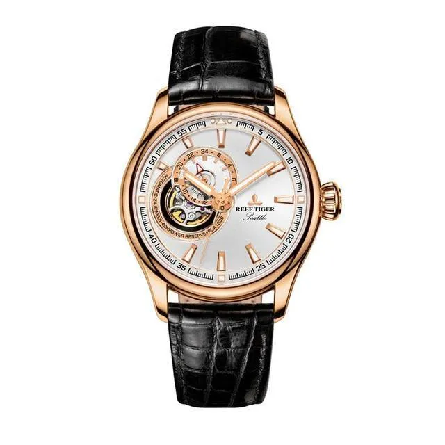Reef Tiger/RT  Blue Tourbillon Dress Men Watches Top Brand Luxury Automatic Mechanical Watch Relogio Masculino RGA1639