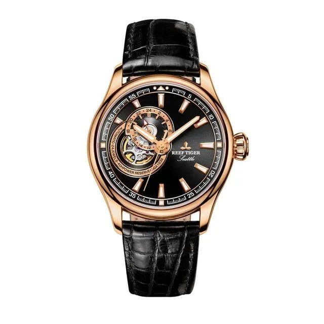 Reef Tiger/RT  Blue Tourbillon Dress Men Watches Top Brand Luxury Automatic Mechanical Watch Relogio Masculino RGA1639