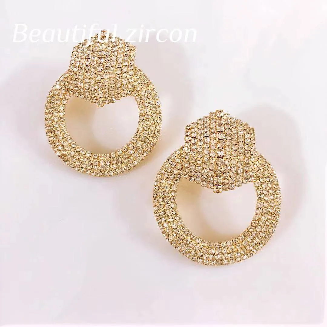 Rhinestone Earrings - Shiny Crystal Earrings for Women's Jewelry