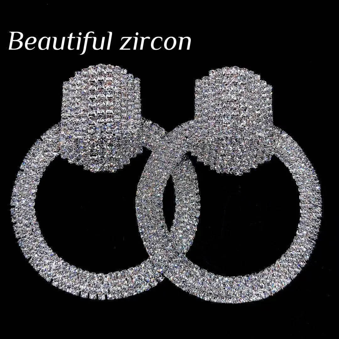 Rhinestone Earrings - Shiny Crystal Earrings for Women's Jewelry