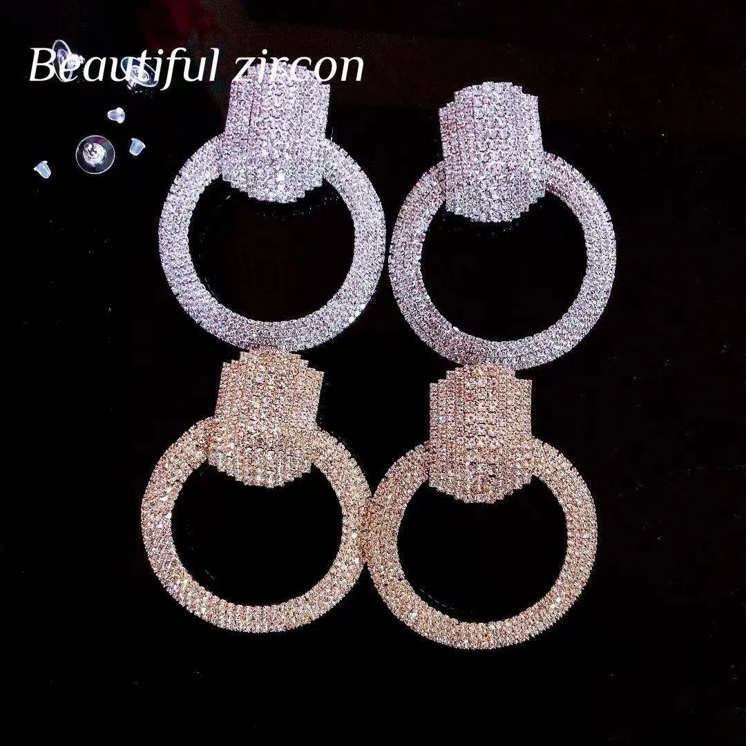 Rhinestone Earrings - Shiny Crystal Earrings for Women's Jewelry