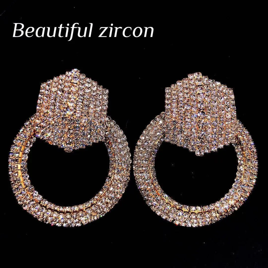 Rhinestone Earrings - Shiny Crystal Earrings for Women's Jewelry