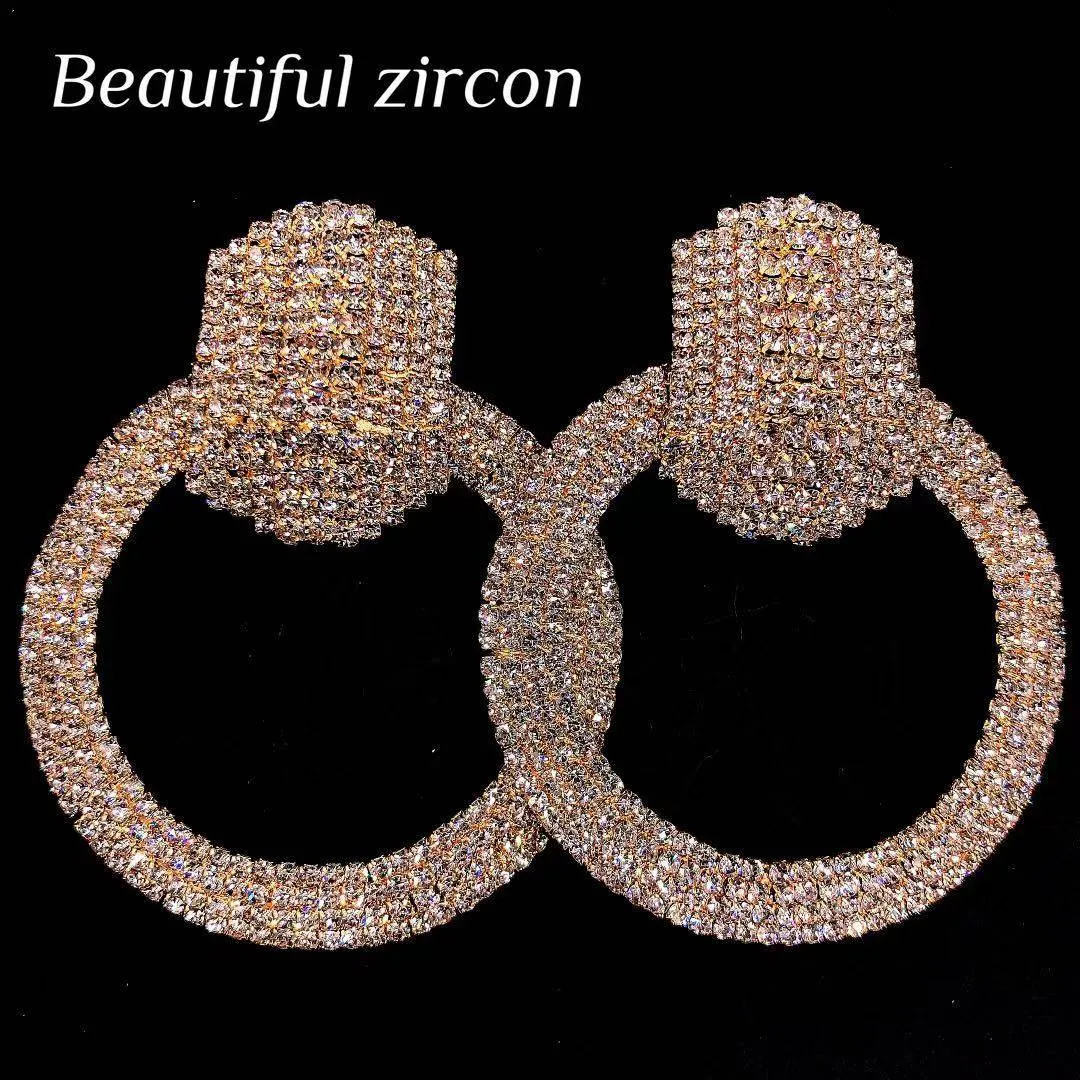 Rhinestone Earrings - Shiny Crystal Earrings for Women's Jewelry