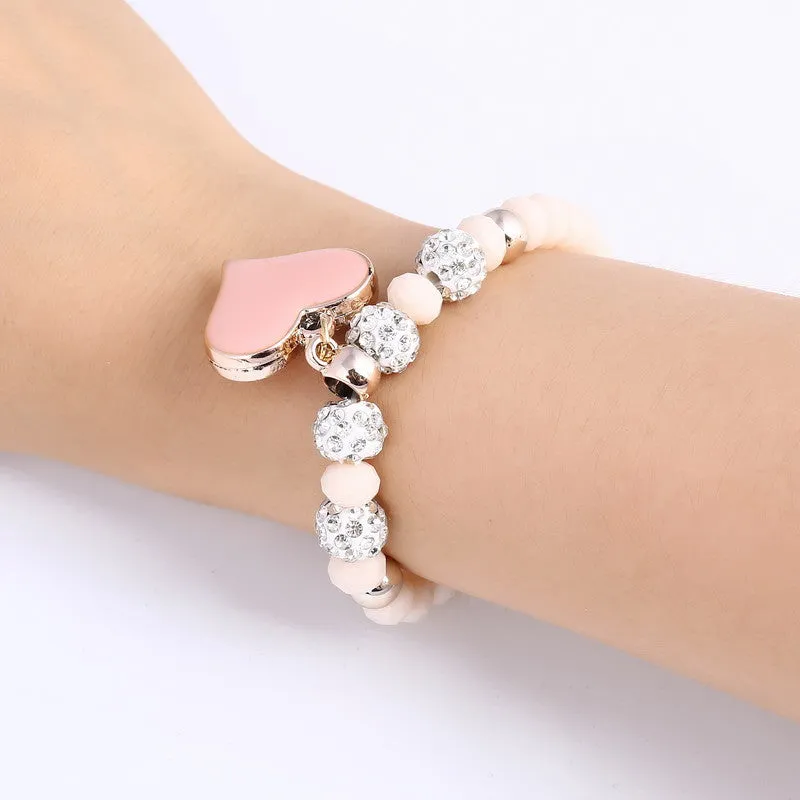 Romantic Vintage Bracelet with Heart Pendant