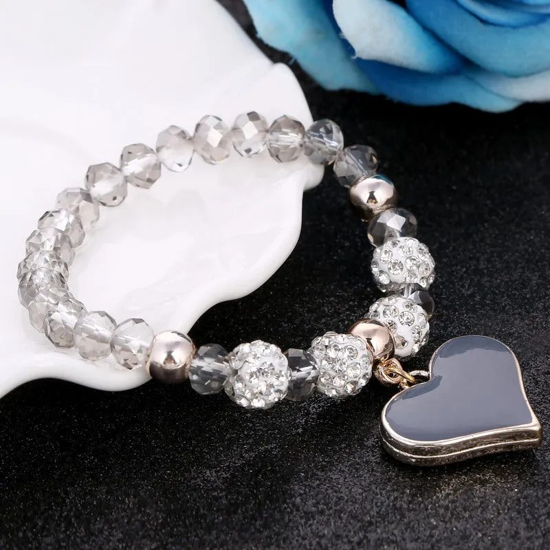 Romantic Vintage Bracelet with Heart Pendant