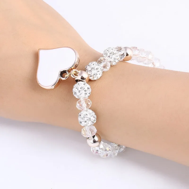 Romantic Vintage Bracelet with Heart Pendant