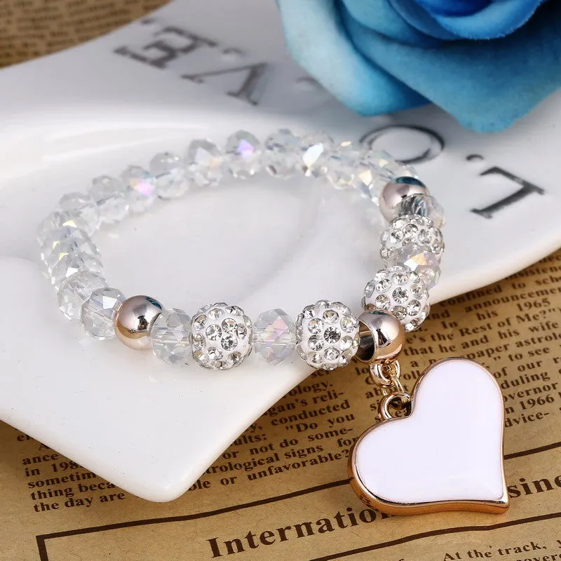 Romantic Vintage Bracelet with Heart Pendant