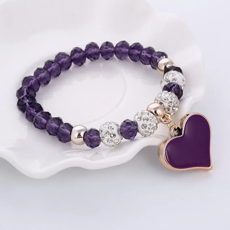 Romantic Vintage Bracelet with Heart Pendant