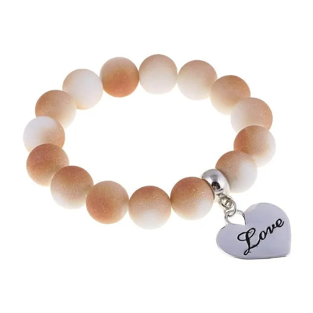 Romantic Vintage Bracelet with Heart Pendant