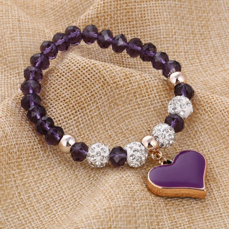 Romantic Vintage Bracelet with Heart Pendant
