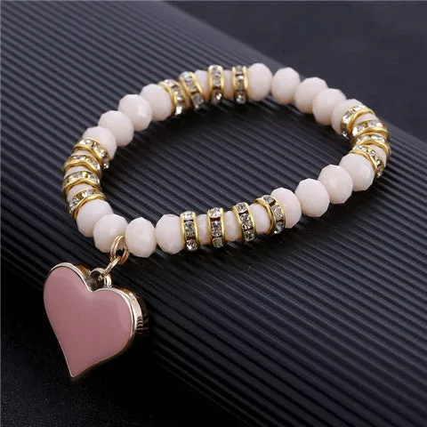 Romantic Vintage Bracelet with Heart Pendant