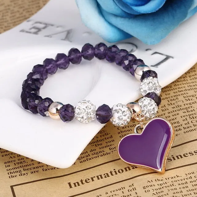 Romantic Vintage Bracelet with Heart Pendant
