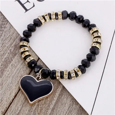 Romantic Vintage Bracelet with Heart Pendant