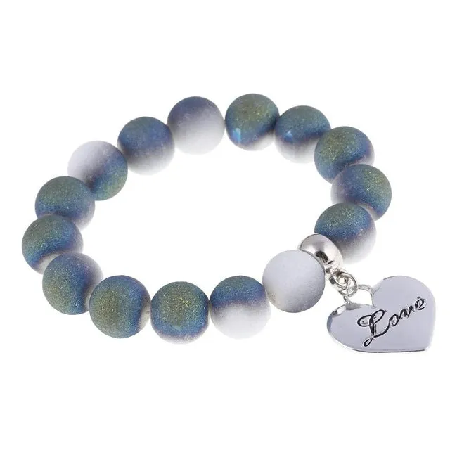 Romantic Vintage Bracelet with Heart Pendant