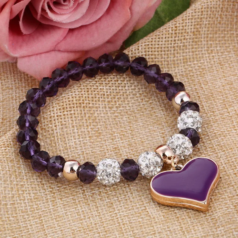 Romantic Vintage Bracelet with Heart Pendant