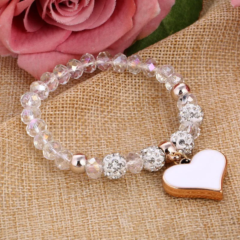 Romantic Vintage Bracelet with Heart Pendant