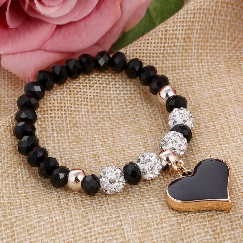 Romantic Vintage Bracelet with Heart Pendant