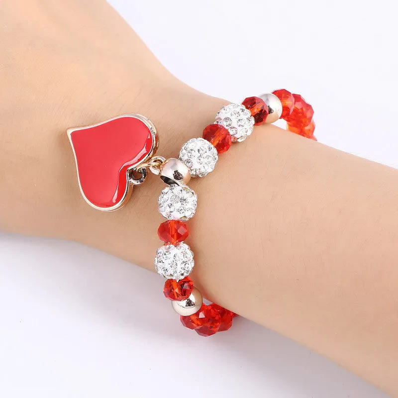 Romantic Vintage Bracelet with Heart Pendant