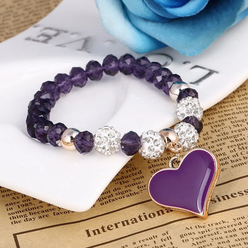 Romantic Vintage Bracelet with Heart Pendant
