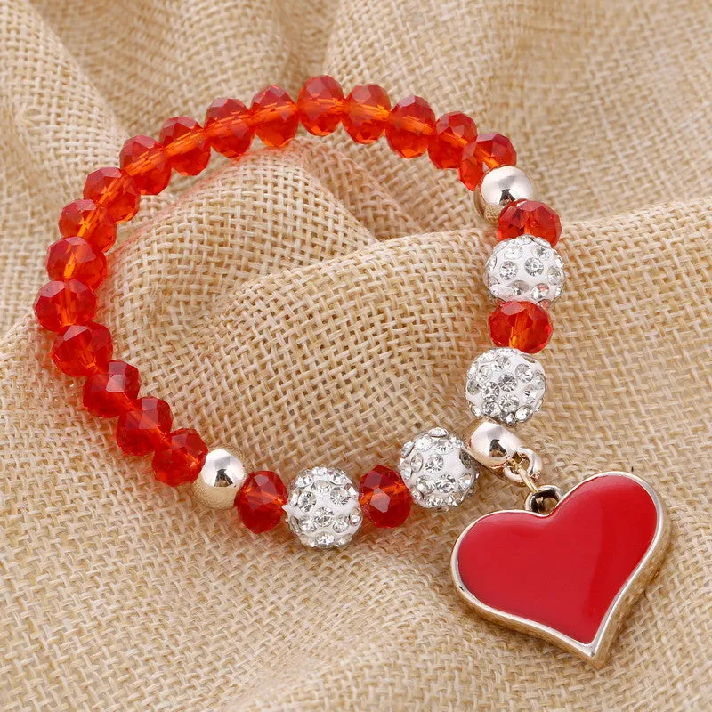 Romantic Vintage Bracelet with Heart Pendant