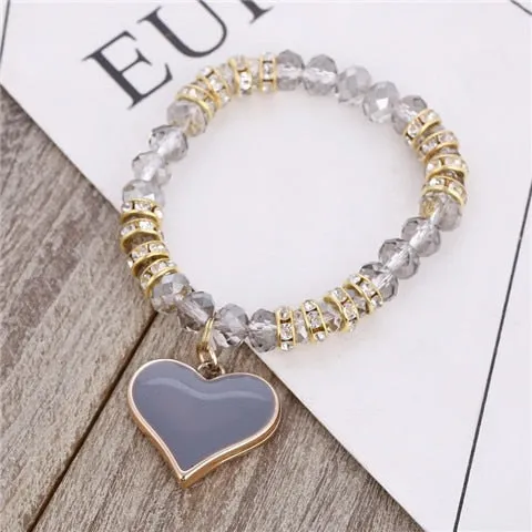 Romantic Vintage Bracelet with Heart Pendant