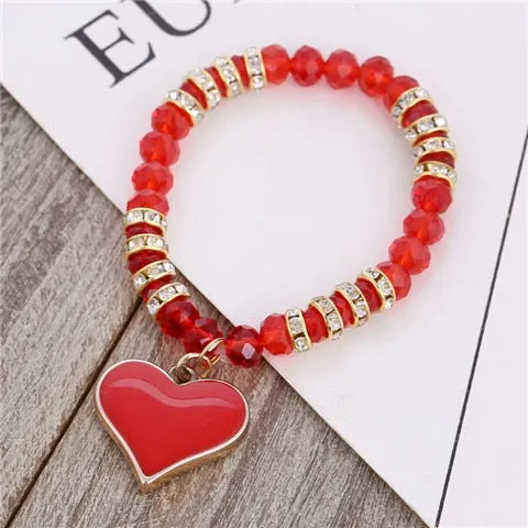Romantic Vintage Bracelet with Heart Pendant