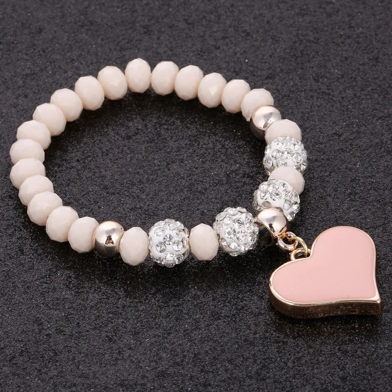 Romantic Vintage Bracelet with Heart Pendant