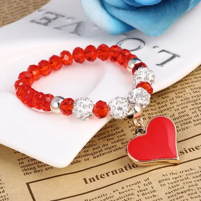 Romantic Vintage Bracelet with Heart Pendant