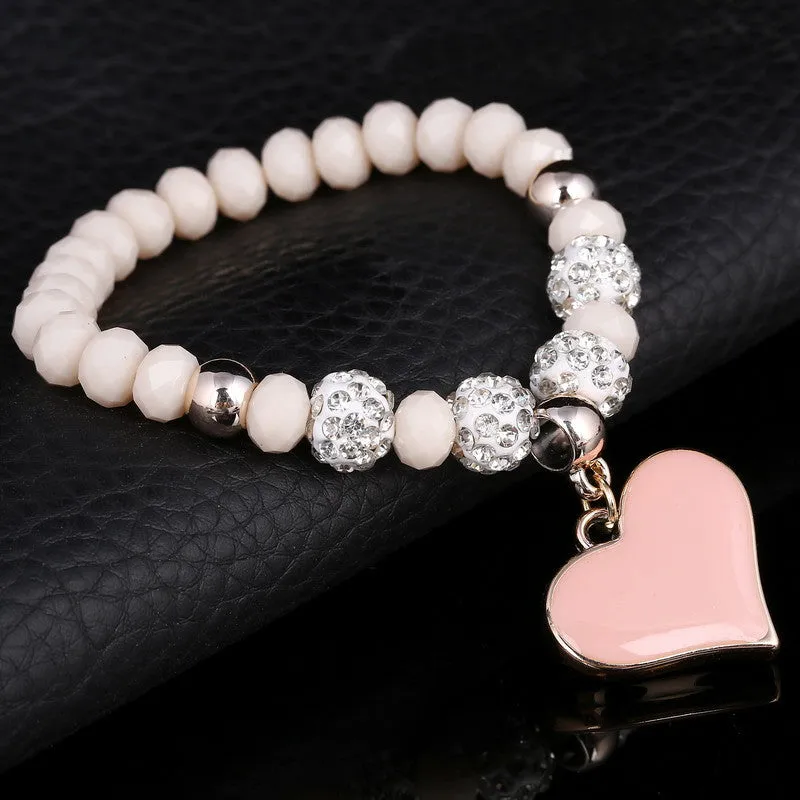 Romantic Vintage Bracelet with Heart Pendant