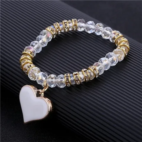 Romantic Vintage Bracelet with Heart Pendant