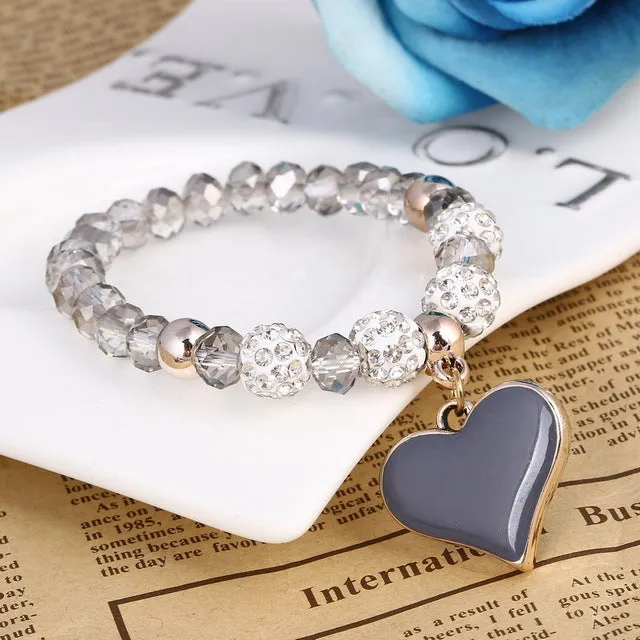 Romantic Vintage Bracelet with Heart Pendant