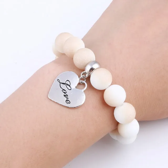 Romantic Vintage Bracelet with Heart Pendant