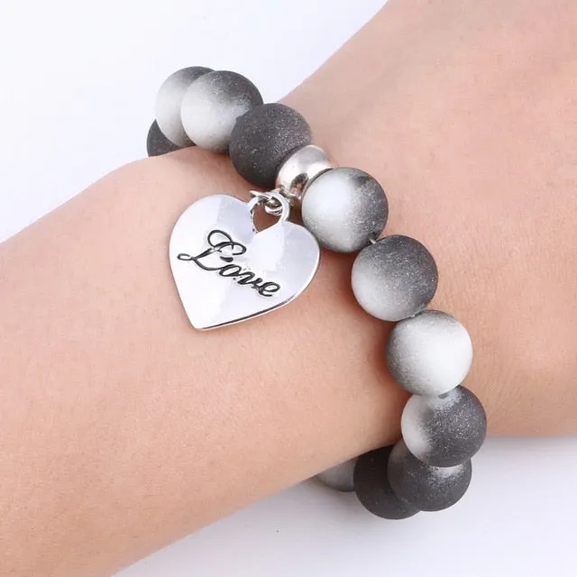 Romantic Vintage Bracelet with Heart Pendant